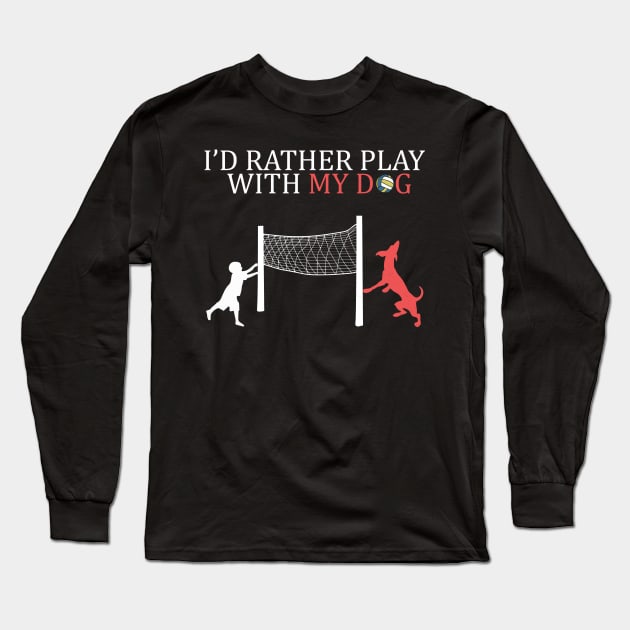 Volleyball Dog Hang With My Dog and Play Boys Gift Long Sleeve T-Shirt by Freid